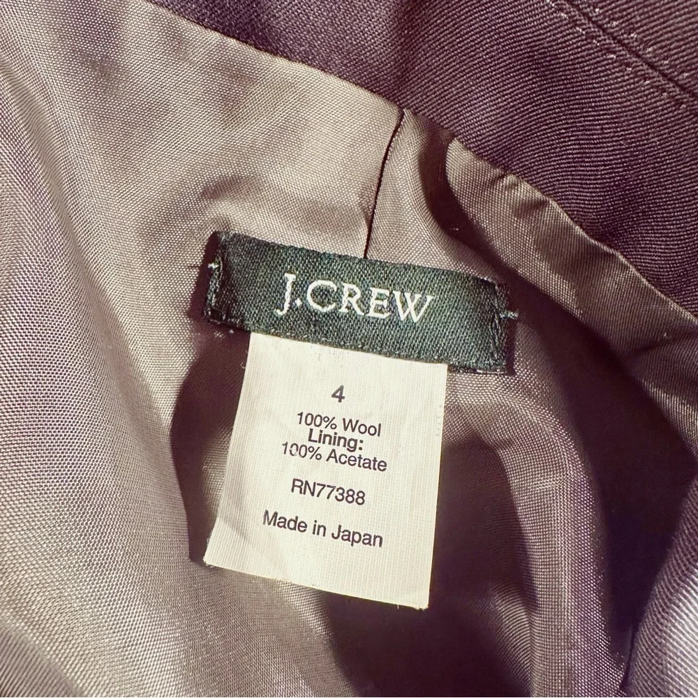 J. Crew 100% Wool Olive Green / Taupe Single Button Blazer Size 4 RN77388